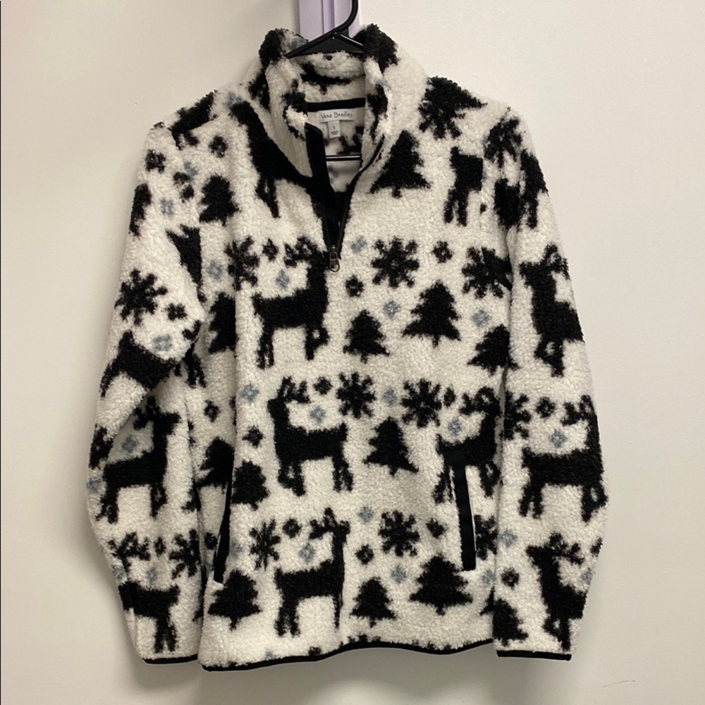 Vera Bradley Black and White Fleece Pullover